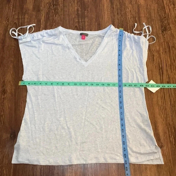 Vince Camuto Women’s Top Light Blue V-Neck Linen Size XL New - Picture 7 of 8